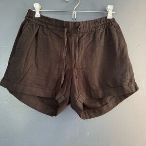 Old Navy Black Linen Shorts with Elastic Waistband